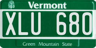 VT license plate XLU680
