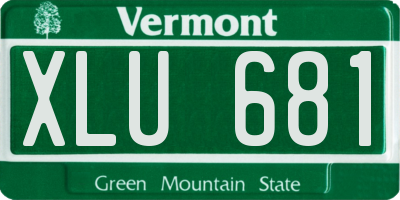VT license plate XLU681