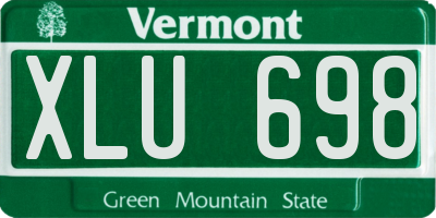 VT license plate XLU698