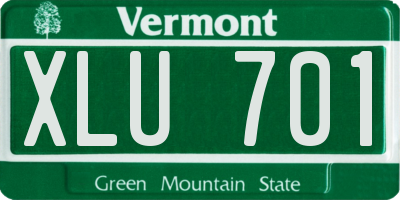 VT license plate XLU701
