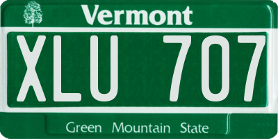 VT license plate XLU707