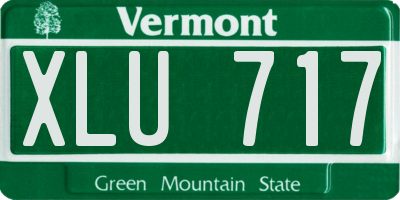 VT license plate XLU717