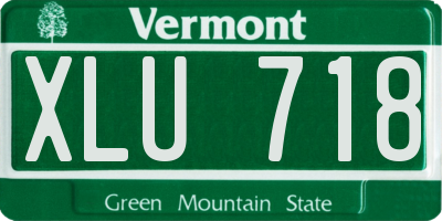 VT license plate XLU718