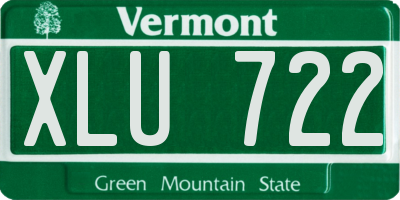 VT license plate XLU722