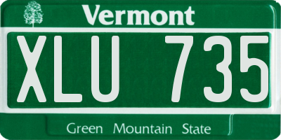 VT license plate XLU735