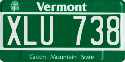 VT license plate XLU738