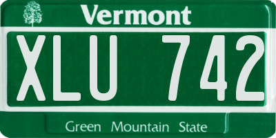 VT license plate XLU742