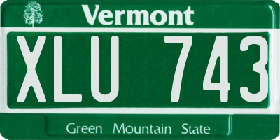 VT license plate XLU743