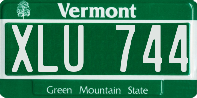 VT license plate XLU744