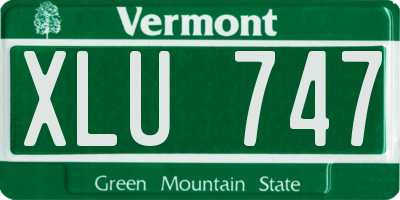 VT license plate XLU747