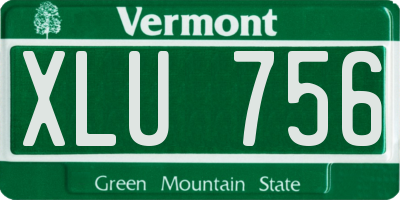 VT license plate XLU756