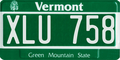 VT license plate XLU758