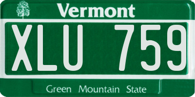 VT license plate XLU759