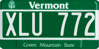 VT license plate XLU772
