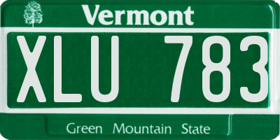 VT license plate XLU783