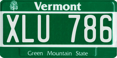 VT license plate XLU786
