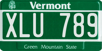 VT license plate XLU789