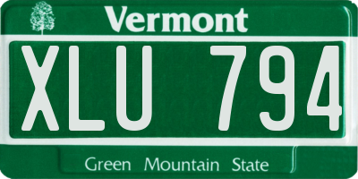 VT license plate XLU794
