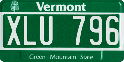 VT license plate XLU796
