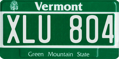 VT license plate XLU804