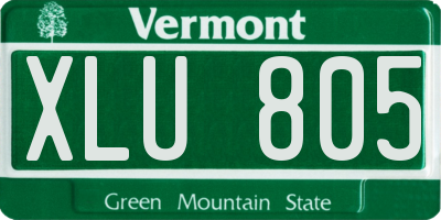 VT license plate XLU805