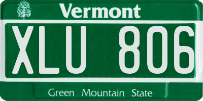 VT license plate XLU806