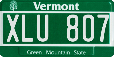 VT license plate XLU807