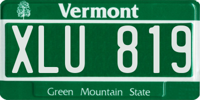 VT license plate XLU819