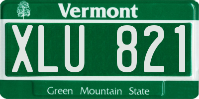 VT license plate XLU821