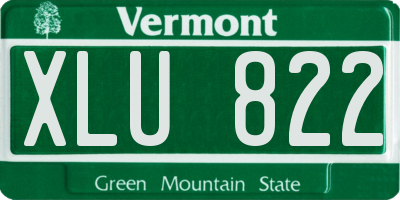 VT license plate XLU822