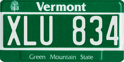 VT license plate XLU834
