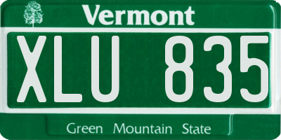 VT license plate XLU835