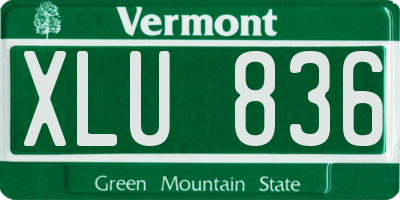 VT license plate XLU836
