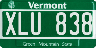 VT license plate XLU838