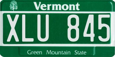 VT license plate XLU845