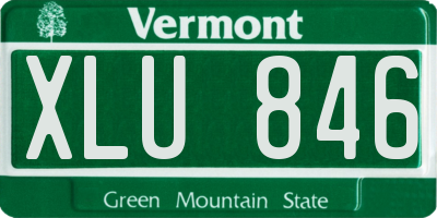 VT license plate XLU846