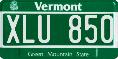 VT license plate XLU850