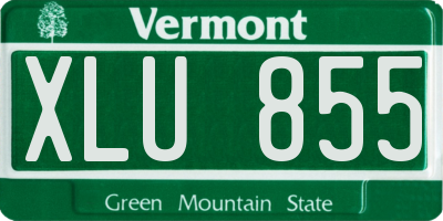 VT license plate XLU855