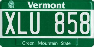 VT license plate XLU858