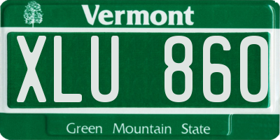VT license plate XLU860