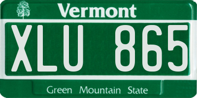 VT license plate XLU865