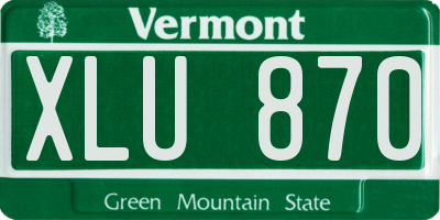 VT license plate XLU870