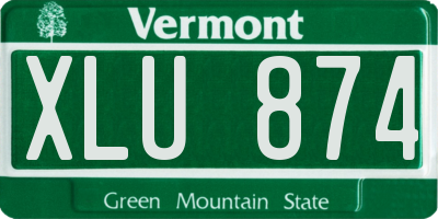 VT license plate XLU874