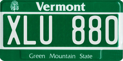 VT license plate XLU880