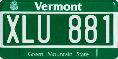 VT license plate XLU881