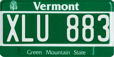 VT license plate XLU883