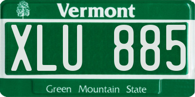 VT license plate XLU885