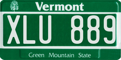 VT license plate XLU889