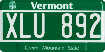 VT license plate XLU892