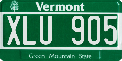 VT license plate XLU905